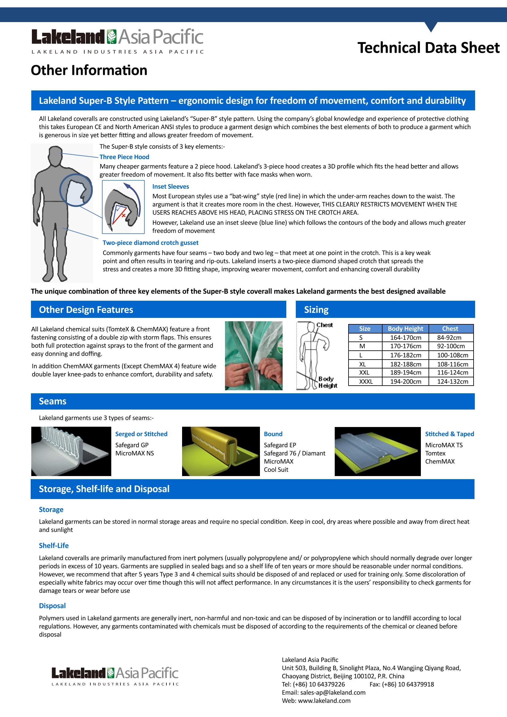 ชุดป้องกันร่างกาย Coverall Type5&6 EN14126 MicromaxNS #428 "Lakeland" USA (100 ตัว)