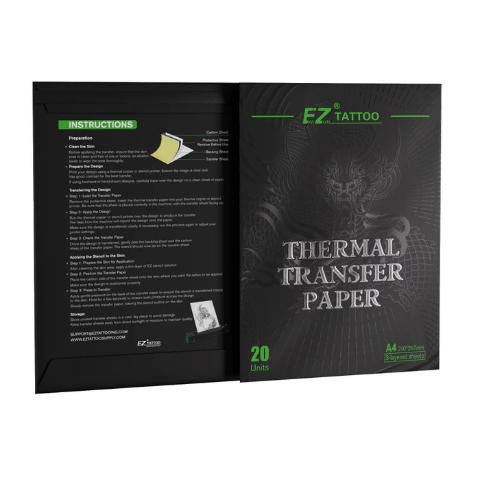 EZ กระดาษลอกลายฟิล์ม EZ Thermal Transfer Paper -Tattoo Stencil Paper 50 pcs.