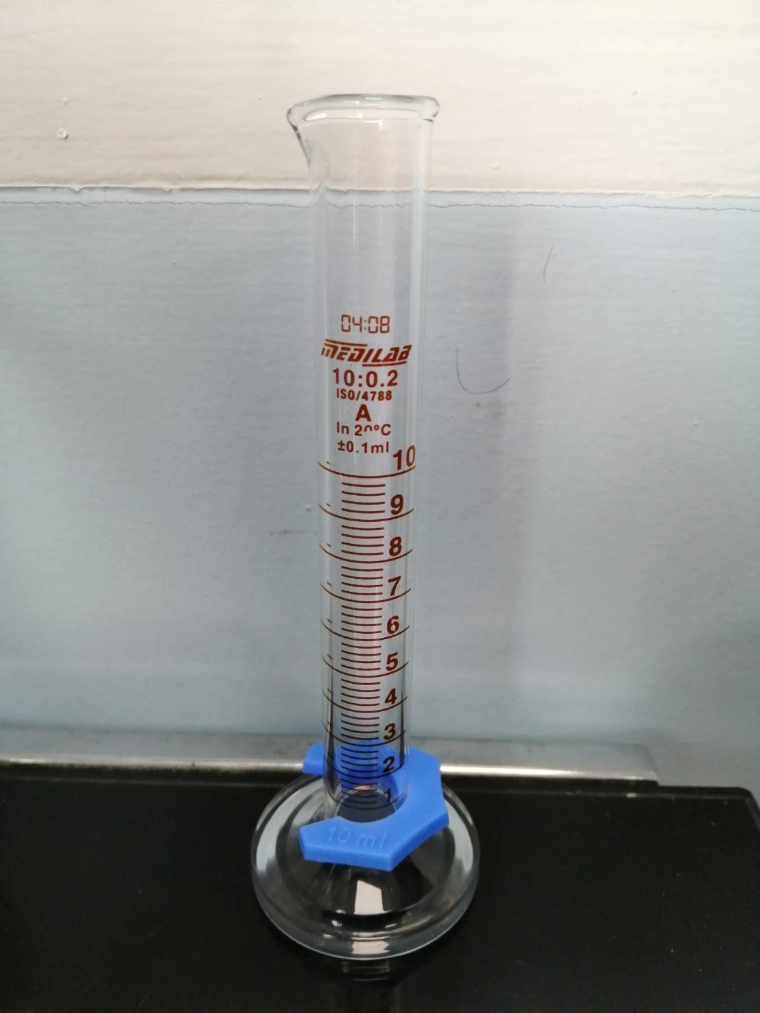 กระบอกตวงแก้ว ฐานกลม 10 ml "Medilab" Glass Measuring Cylinder