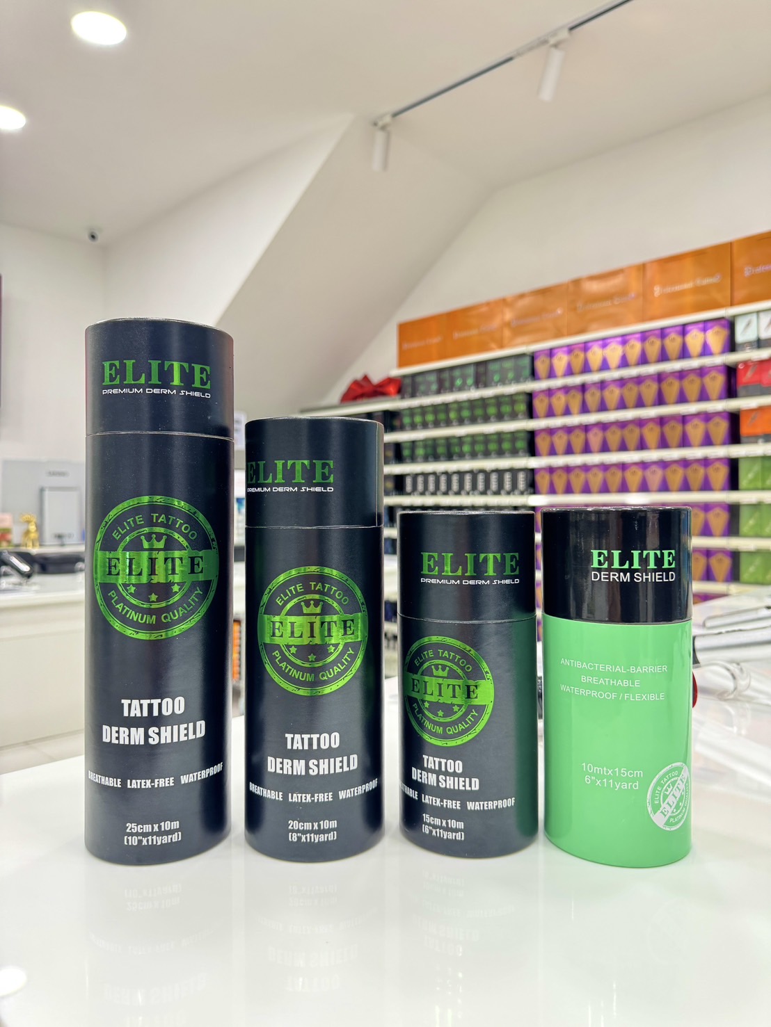 ELITE Premium Derm Shield ฟิล์มแลปหลังสัก Elite Premium ELITE Premium Derm Shield ฟิล์มแลปหลังสัก Elite Premium กล่องดำ