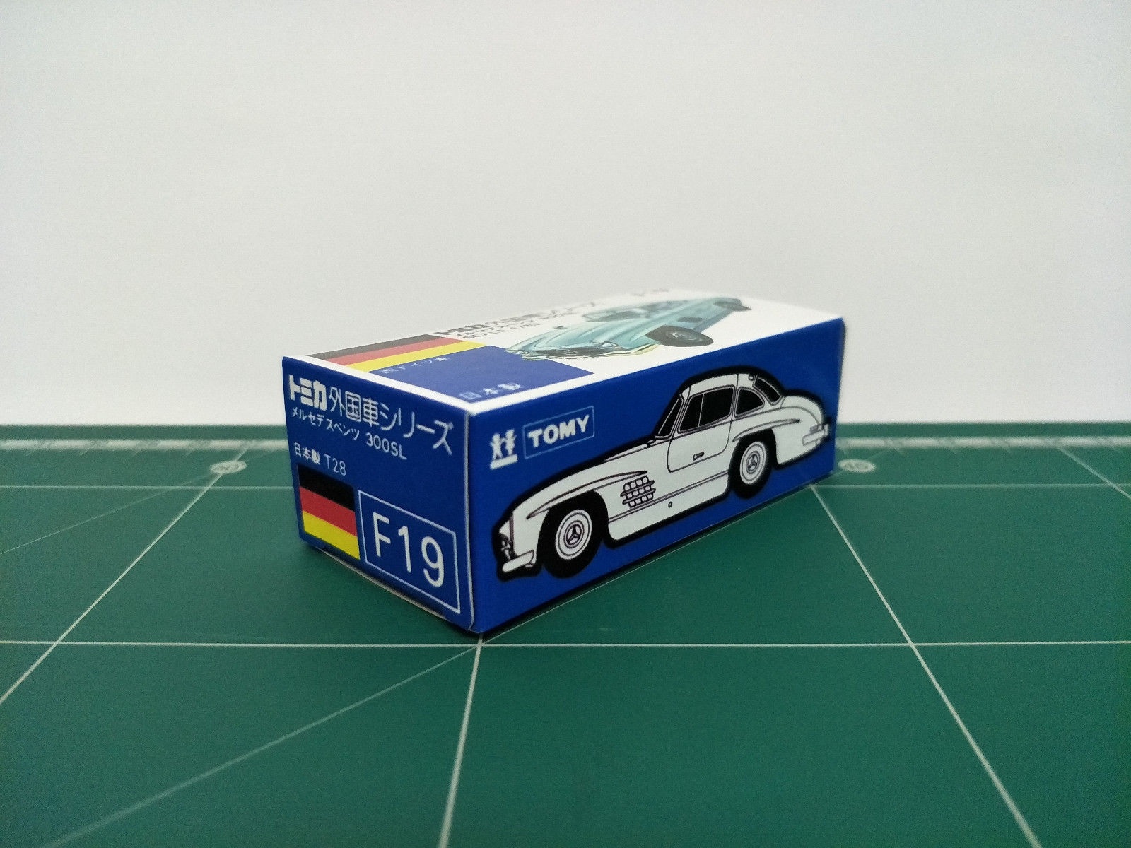 กล่องพิมพ์ Reproduction Box สำหรับ Tomica Blue Box No.F19 Mercedes Benz 300SL (กล่องเปล่า, ไม่มีรถ)