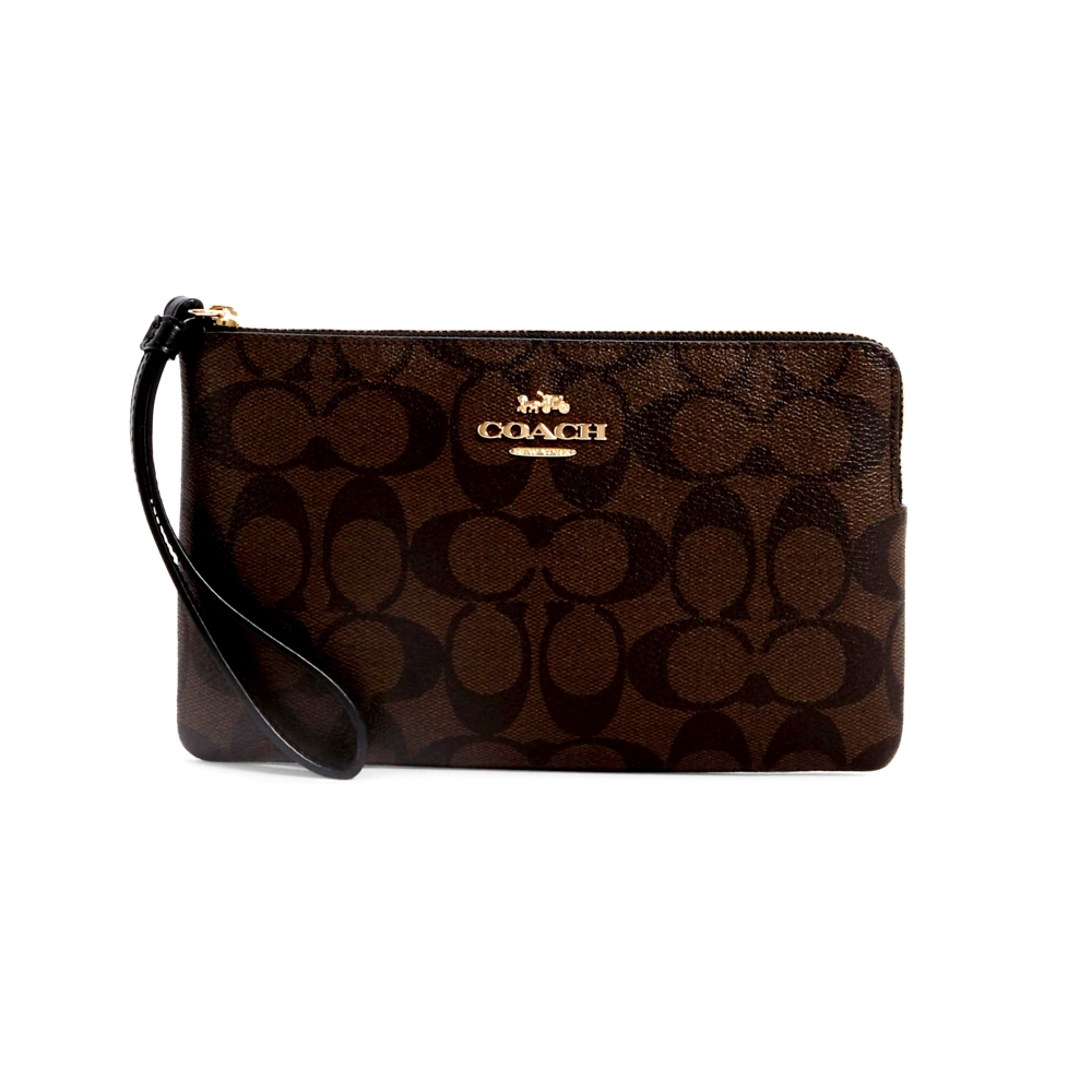COACH 6648 LARGE CORNER ZIP WRISTLET IN SIGNATURE CANVAS (IMAA8) [6648IMAA8]