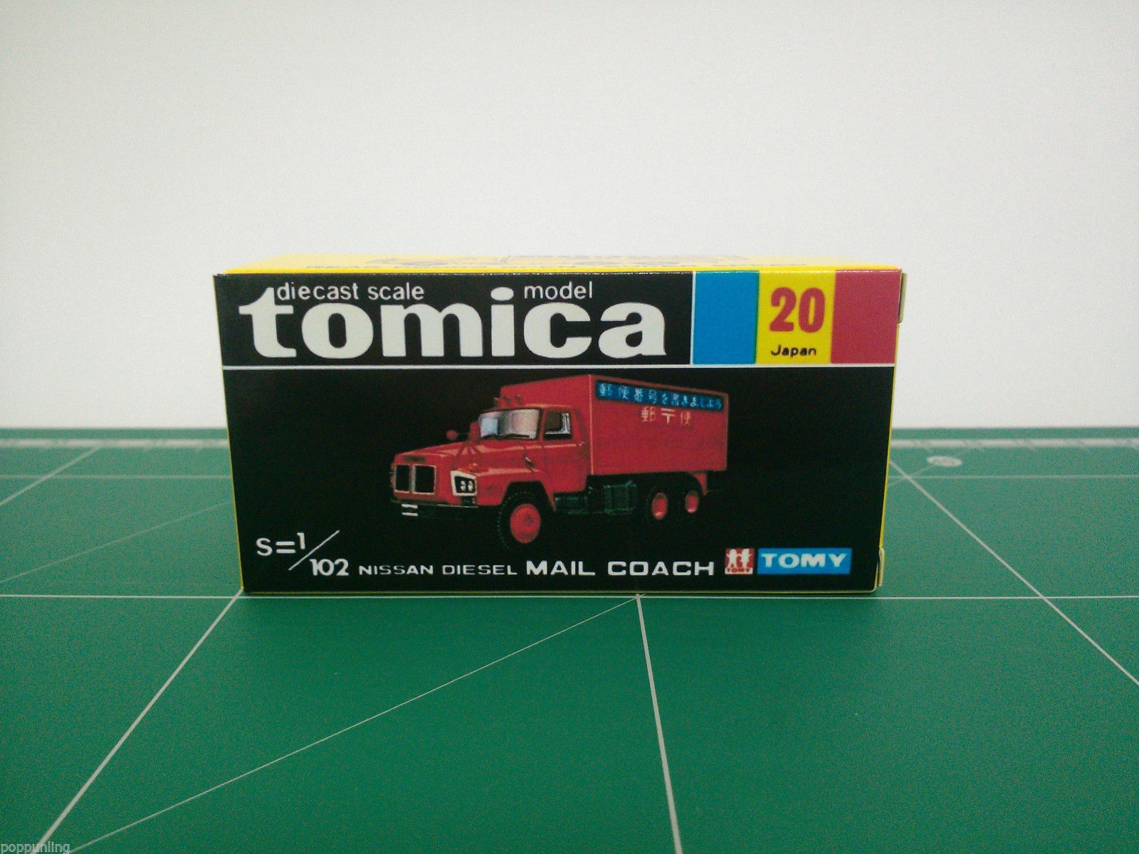 กล่องพิมพ์ Reproduction Box สำหรับ Tomica Black Box No.20 Nissan Diesel Mail Coach (กล่องเปล่า, ไม่มีรถ)