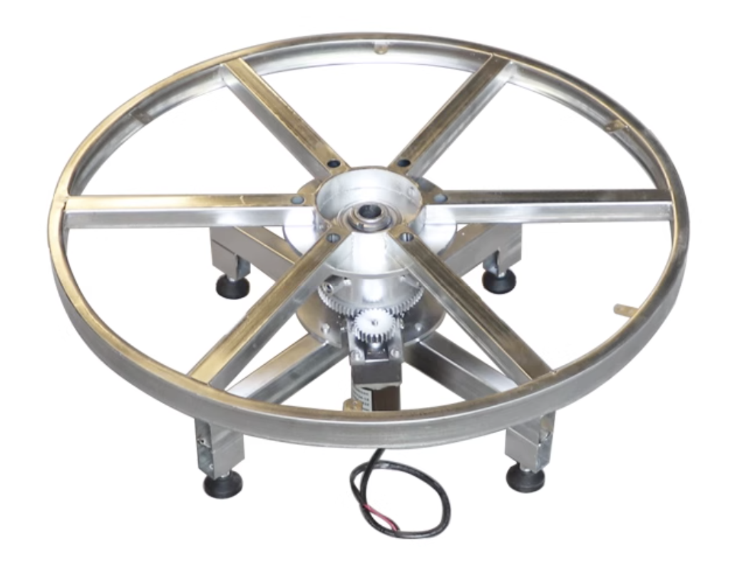 Turntable โครงเหล็ก ฐานหมุน แท่นหมุนโชว์สินค้า ขนาดใหญ่ 80-100 ซม สีเงิน รับน้ำหนัก 500 kg Electric Display Stand OT0033