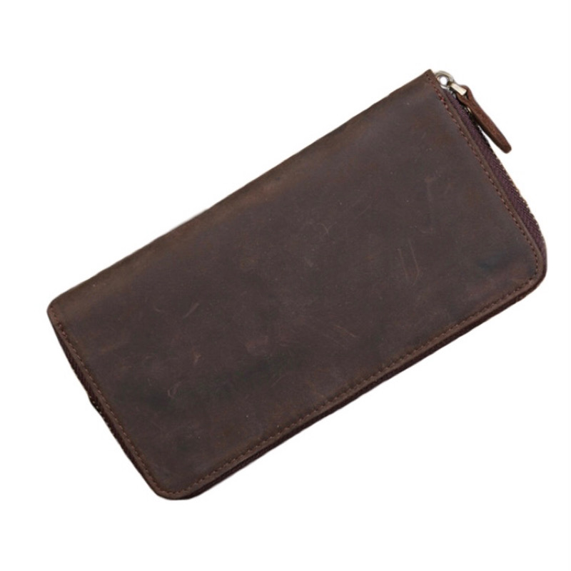 For You Leather WL11 กระเป๋าสตางค์ ผู้ชาย ใบยาว หนังแท้ แบบซิบ WL11