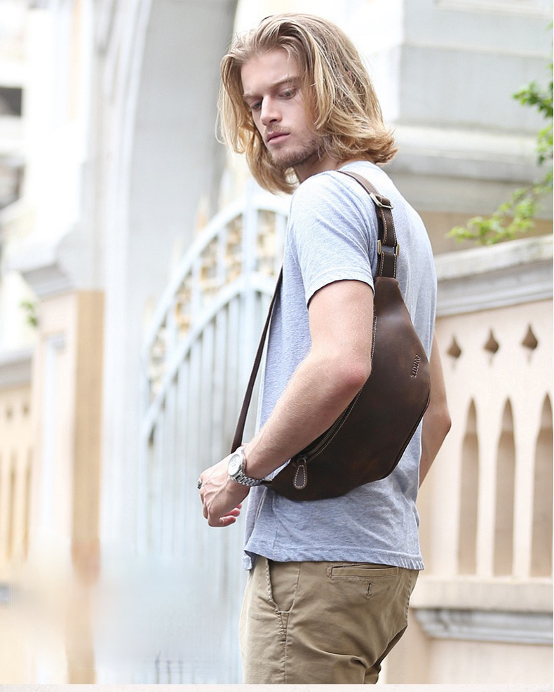 For You Leather LB25 กระเป๋าคาดอก กระเป๋าคาดเอว ผู้ชาย หนังแท้พรีเมียม LB25