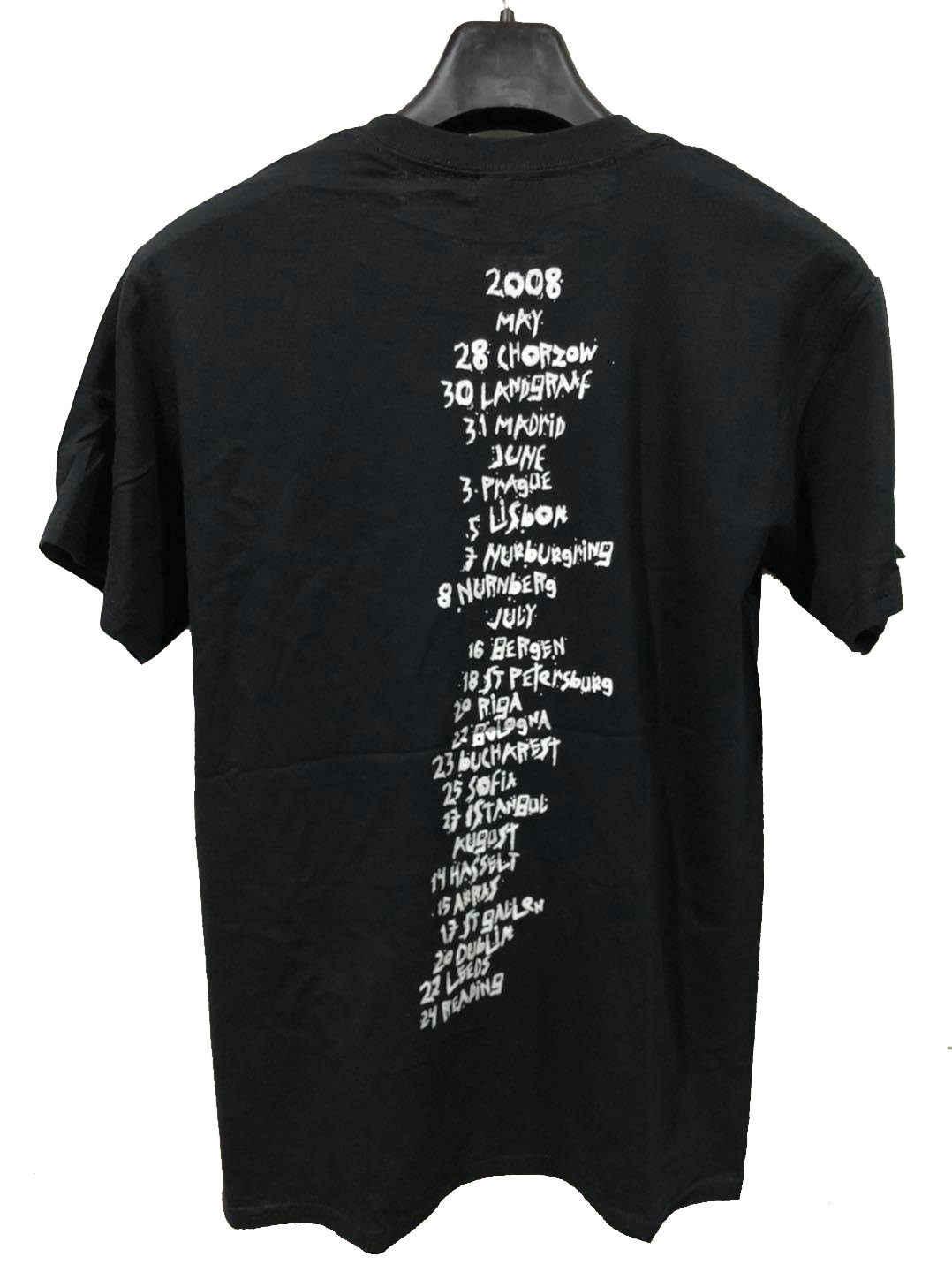 เสื้อวง Metallica European Summer Vavation Tour ปี 2008 Size S สินค้าลิขสิทธิ์แท้ 100%