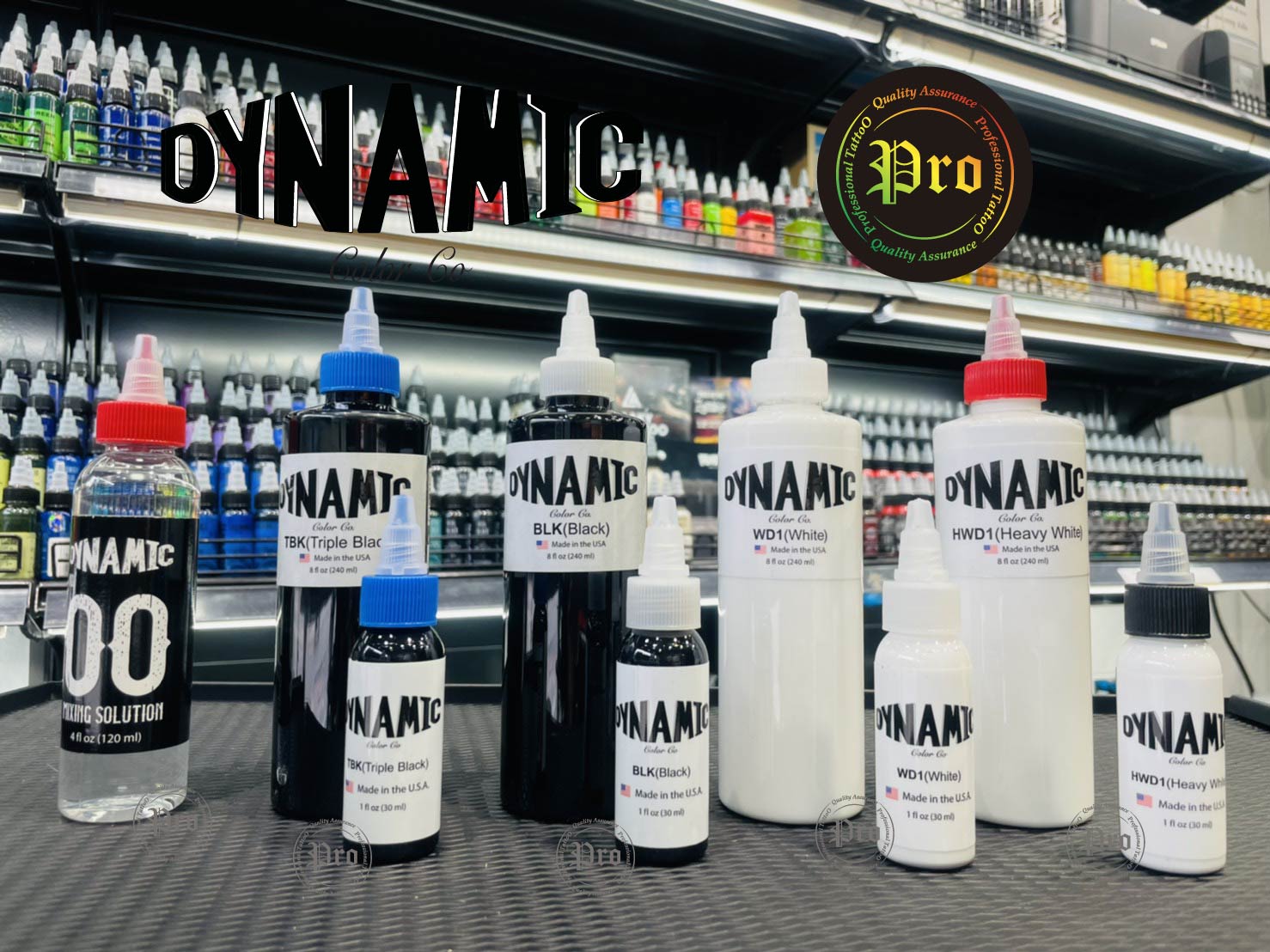 DYNAMIC DYNAMIC Color INK 8oz , 1oz หมึกสักไดนามิค ขนาด 8 ออนซ์ และ ขนาด 1 ออนซ์ TRIPLE BLACK ,Black , White 8oz , 1oz