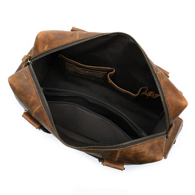 For You Leather LB55 กระเป๋าถือผู้ชาย กระเป๋าใส่เอกสาร แล็ปท็อป กระเป๋าท่องเที่ยว หนังแท้พรีเมียม พร้อมสายสะพายหนัง (น้ำตาล) LB55