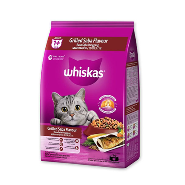 Whiskas Grilled Saba Flavour แมวโต-รสปลาซาบะย่าง 3kg.