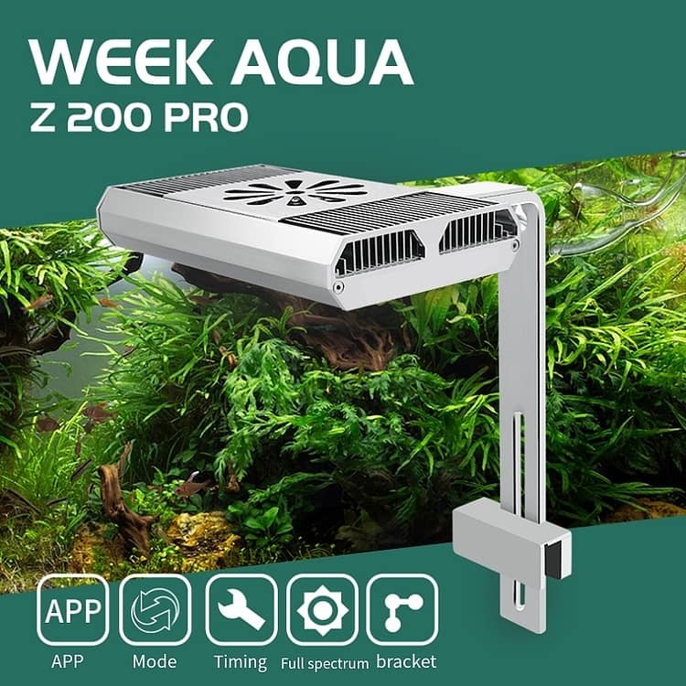 [App Control Bluetooth 3.0 ใหม่ล่าสุด] Week Aqua Z-200 โคมไฟตู้ไม้น้ำ แบบแขวนสุดเท่ 70W ไฟสำหรับตู้ 24 นิ้วขึ้นไป