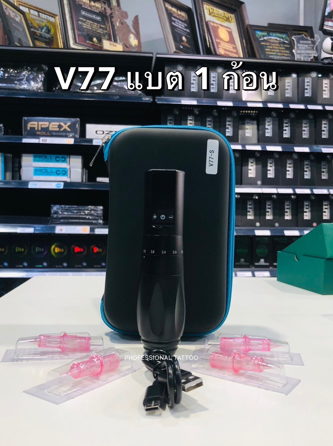 เครื่องสักปากกาไร้สายV77 Wireless Pen TATTOO MACHINE เครื่องสักปากกาไร้สายV77 Wireless Pen TATTOO MACHINE