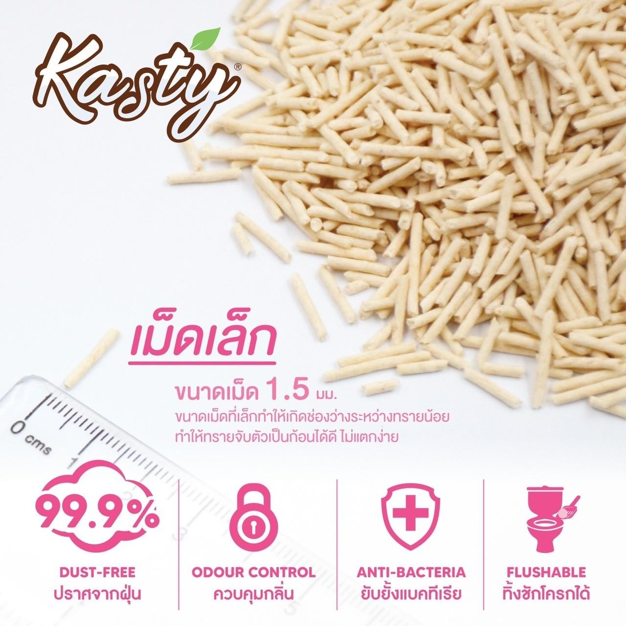 Kasty ทรายเต้าหู้ธรรมชาติ กลิ่นสตรอเบอร์รี่ ชีสเค้ก 10 ลิตร 4.54 Kg