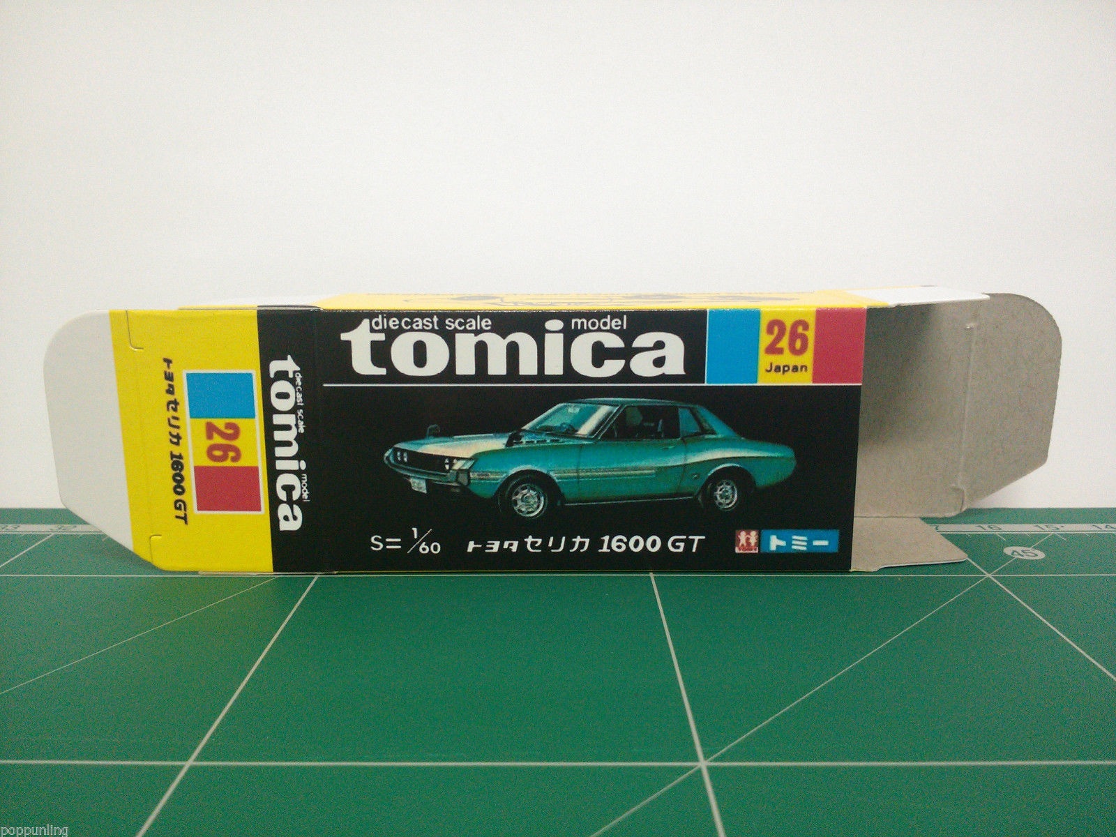 กล่องพิมพ์ Reproduction Box สำหรับ Tomica Black Box No.26 Toyota Celica 1600GT (กล่องเปล่า, ไม่มีรถ)