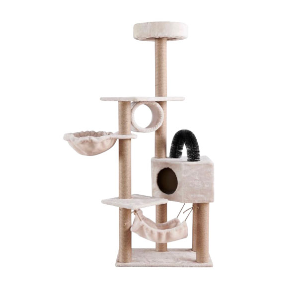 BT Ktee M005 คอนโดแมวมีเปล+ที่นอน+ที่แปรงขน 65x55x155 ซม. (คละสี)