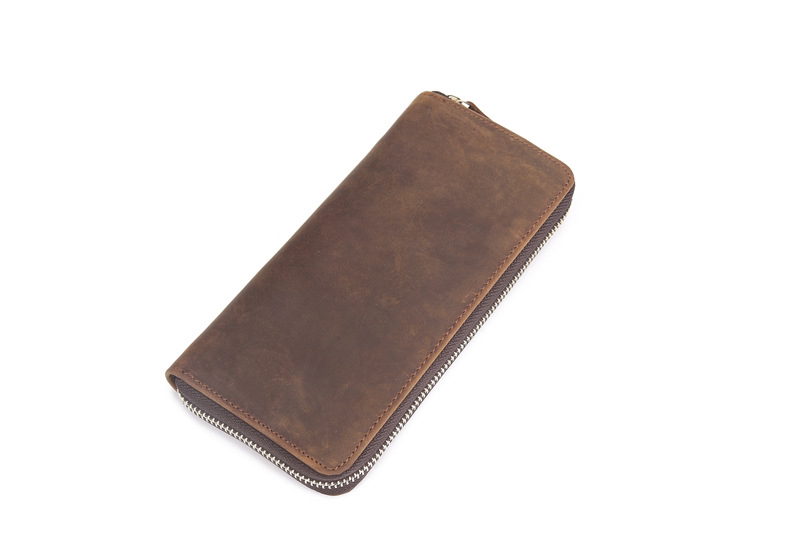 For You Leather WL11 กระเป๋าสตางค์ ผู้ชาย ใบยาว หนังแท้ แบบซิบ WL11