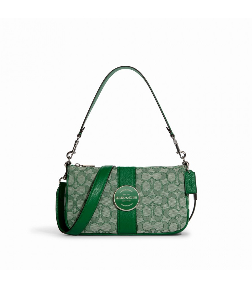 กระเป๋าสะพายข้าง COACH C8306 LONNIE BAGUETTE IN SIGNATURE JACQUARD (SVGN)[C8306SVGN]