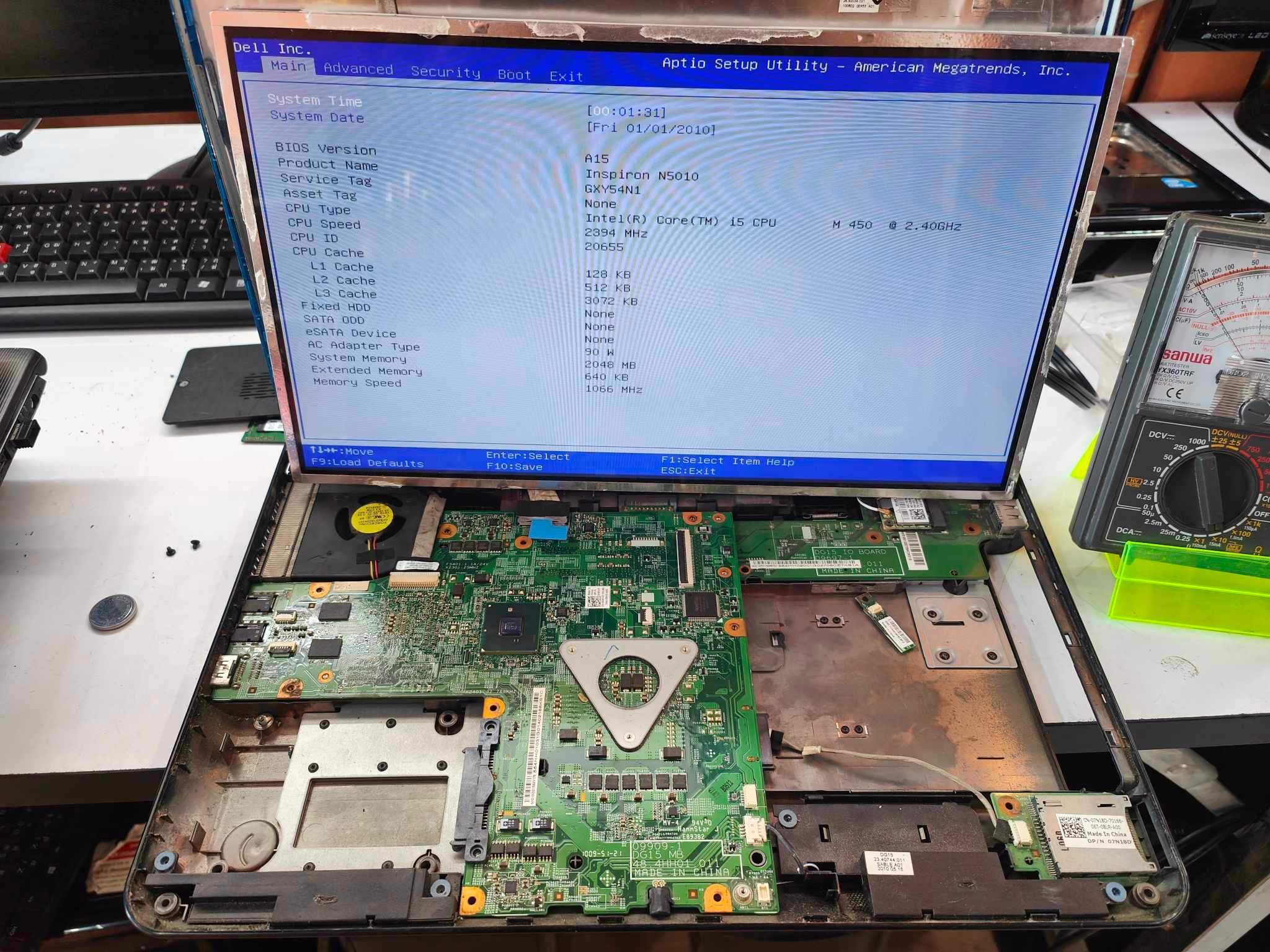 เมนบอร์ด DELL inspiron N5010 พร้อมCPU i5 450
