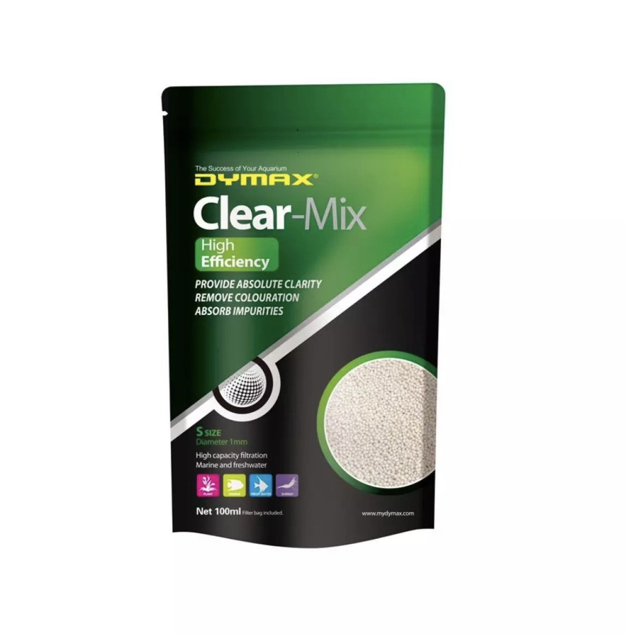 วัสดุกรอง ดูดสี ดูดของเสียในน้ำ Dymax Clear Mix 100ml