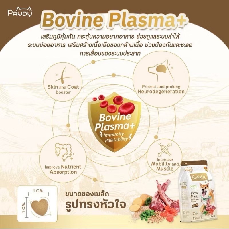 Pawdy Holistic Dog สุนัขโต เนื้อแกะรมควัน(เม็ดเล็ก) 1.3 Kg