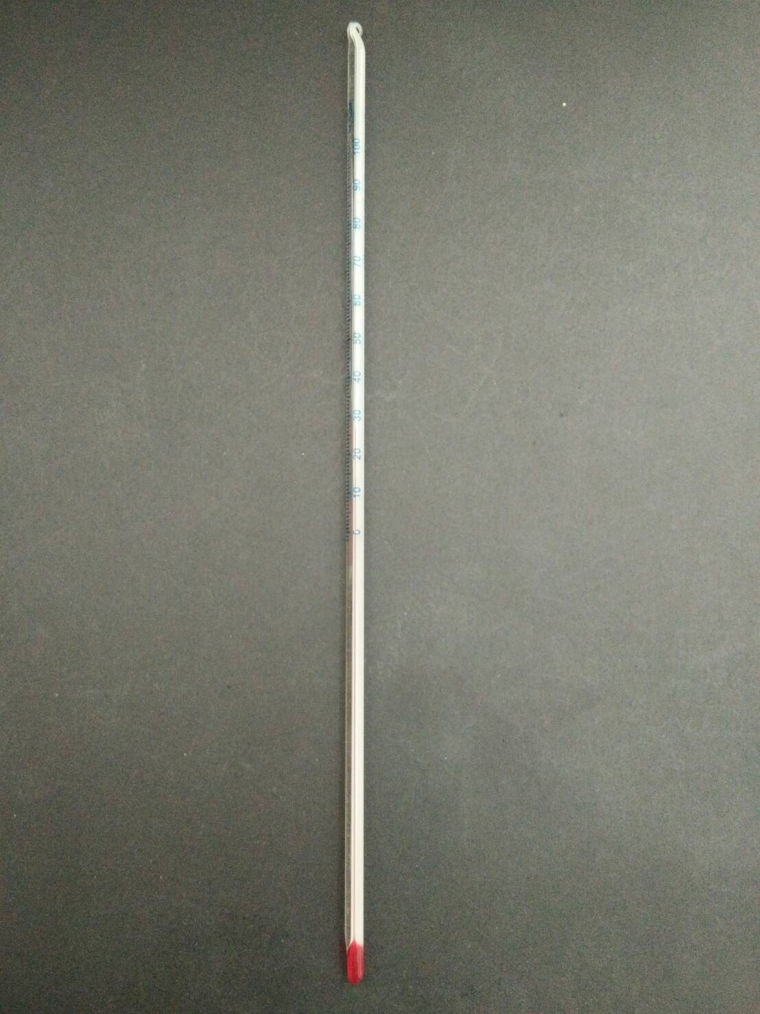 เทอร์โมมิเตอร์วัดอุณหภูมิ 0 - 100 C แอลกอฮอล์สีแดง 30 ซม จีน