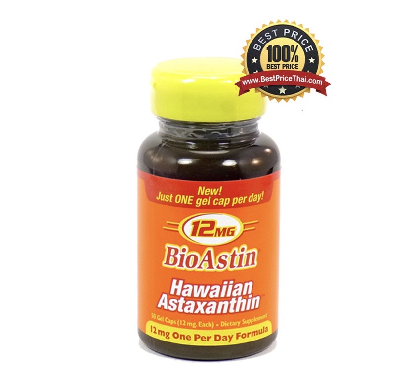 สาหร่ายแดง BioAstin Hawaiian Astaxanthin 12 mg. 50 capsules 1 กระปุก