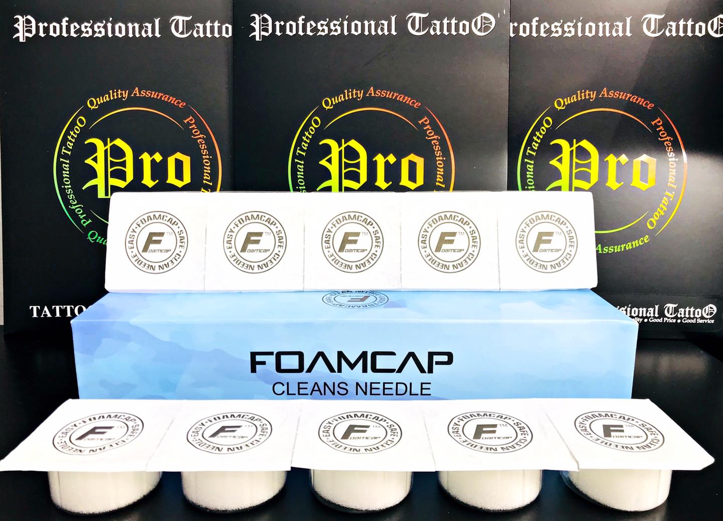 AVA Foamcap Cleans Needle (โฟมทำความสะอาดเข็ม) ถ้วยโฟมสำหรับทำความสะอาดเข็มสัก ปลายเข็ม 20 ชิ้น