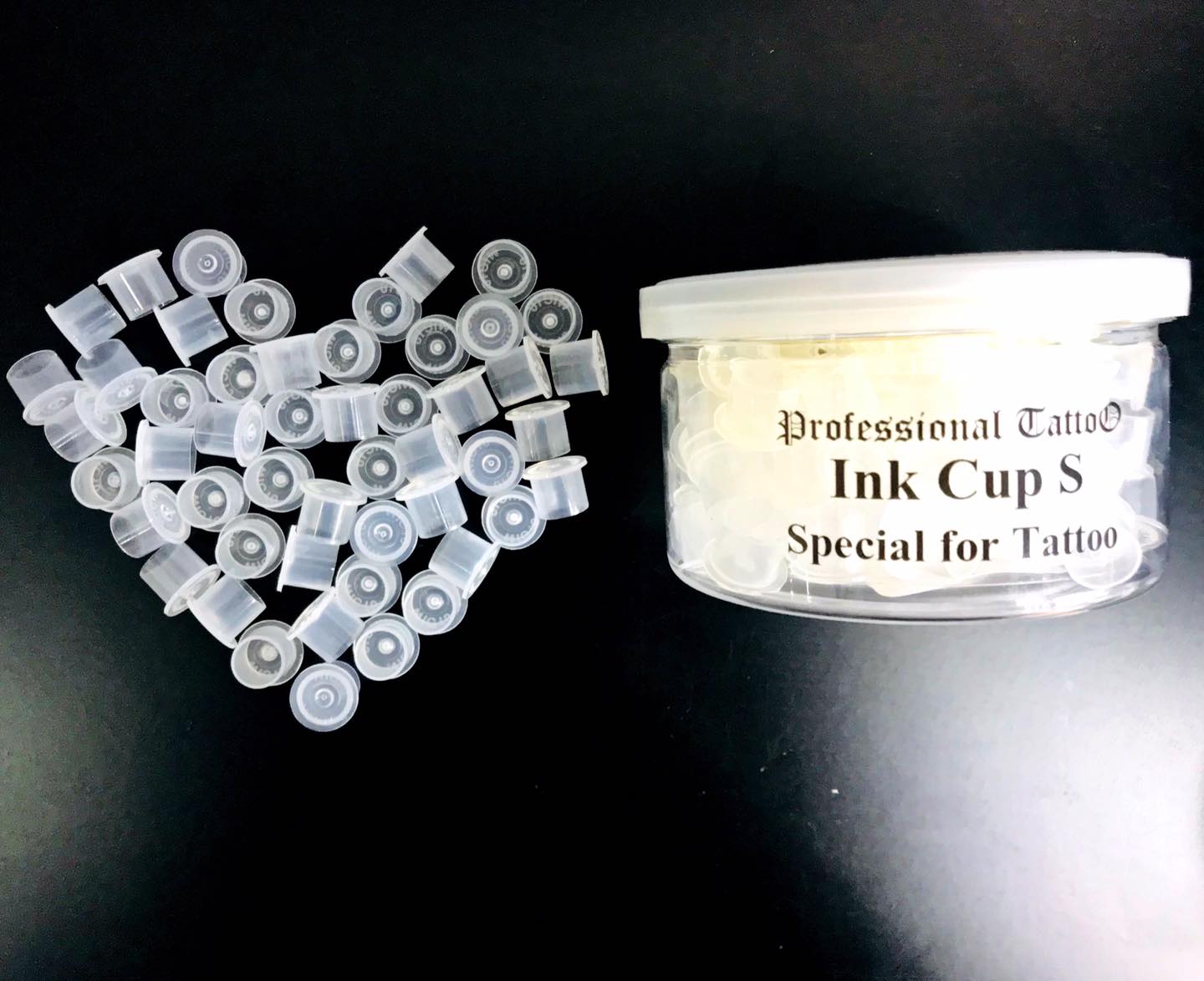 Professional Tattoo จุกใส่สี มีฐาน Ink Cups Tattoo แบบกระปุก 10 , 13 , 15 , 18 mm.