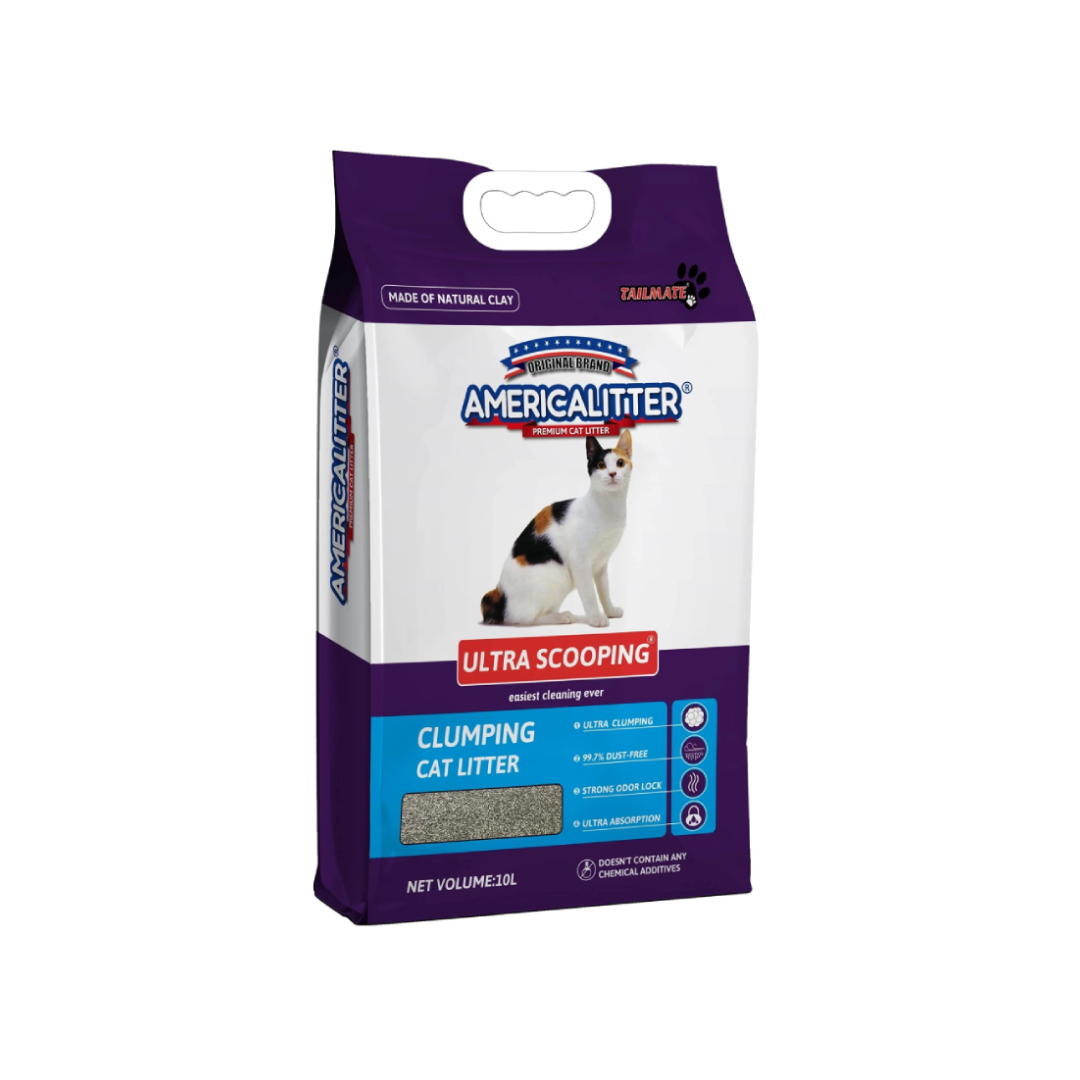America Litter ทรายภูเขาไฟ 7 Kg สีม่วง จับตัวเป็นก้อน