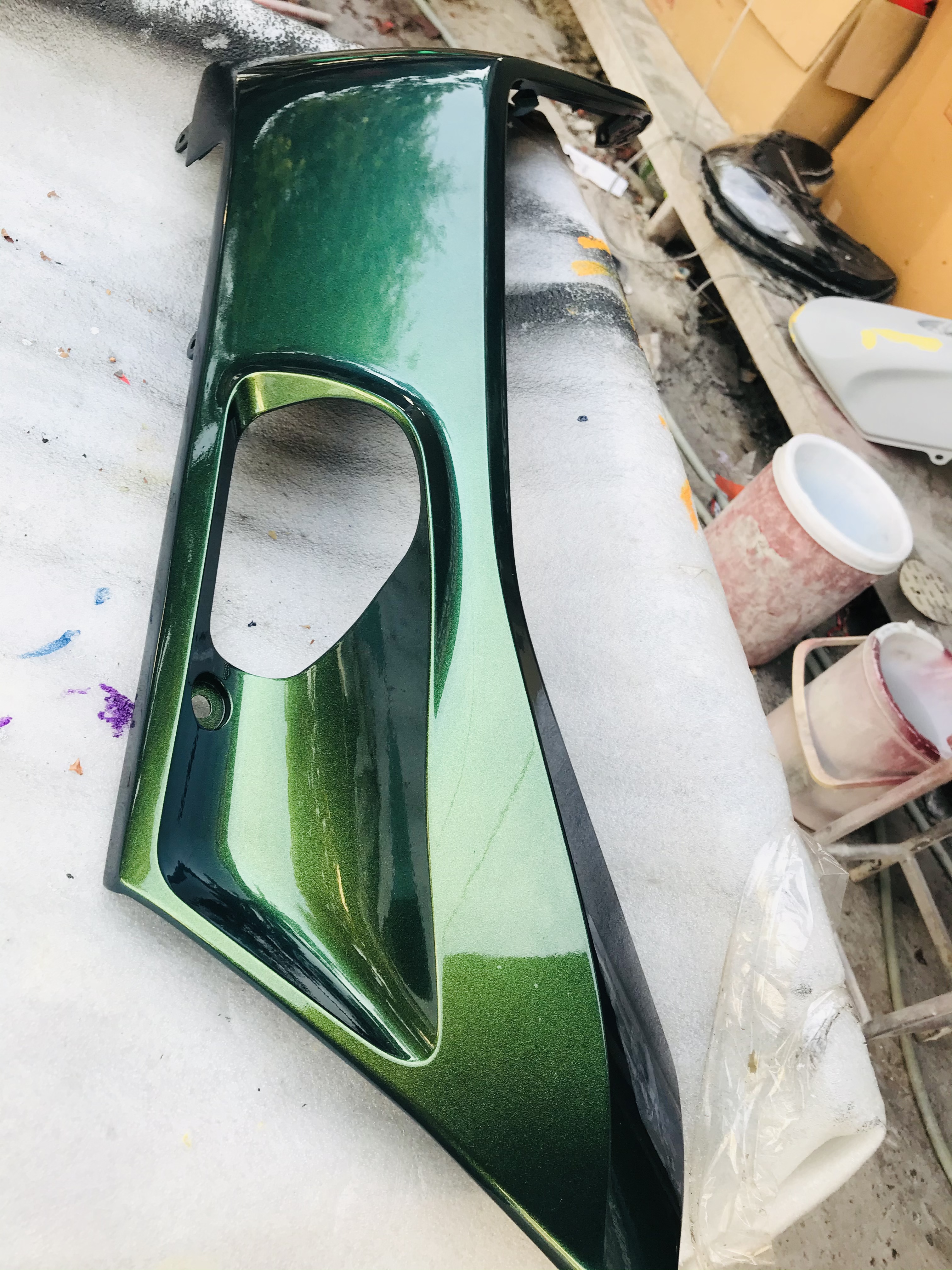 สีเอฟเฟค เขียวเหลือบทองข้างฟ้า