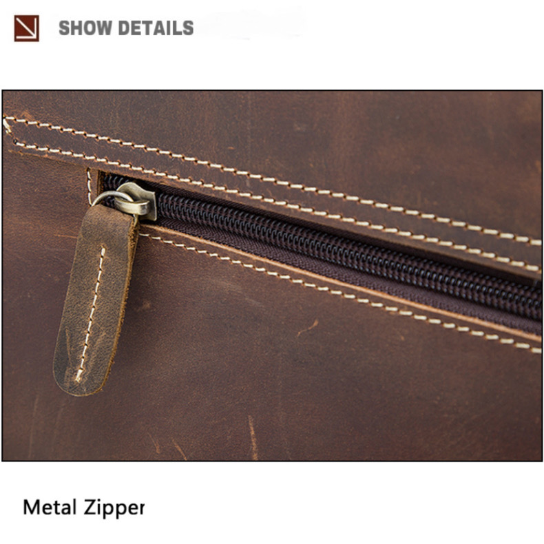 For You Leather LB56 กระเป๋าถือผู้ชายหนังแท้ กระเป๋าเอกสาร กระเป๋าโน๊ตบุ๊ค (น้ำตาล) LB56