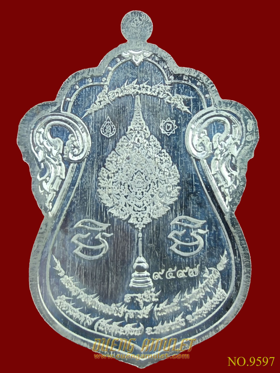 เหรียญ รุ่นเลื่อนสมณศักดิ์ หลวงพ่อพัฒน์ พิมพ์เสมา เนื้อเงินลงยา