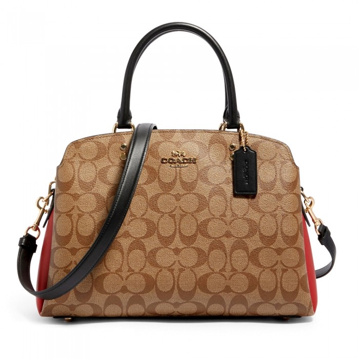 COACH 91016 LILLIE CARRYALL IN COLORBLOCK SIGNATURE CANVAS (IME7V) [91016IME7V]