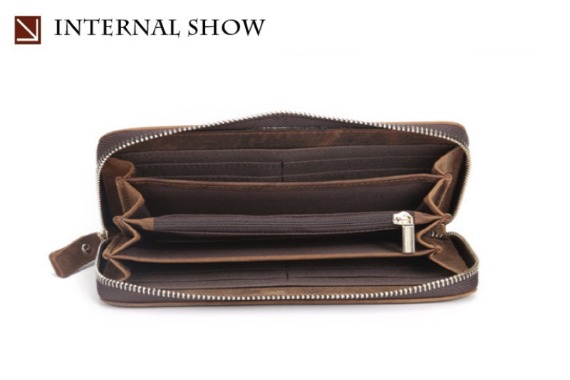 For You Leather WL11 กระเป๋าสตางค์ ผู้ชาย ใบยาว หนังแท้ แบบซิบ WL11