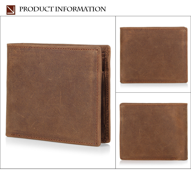 For You Leather WL02 กระเป๋าสตางค์ผู้ชาย หนังแท้ นูบัค ใบเล็ก บางเบา (น้ำตาล) WL02