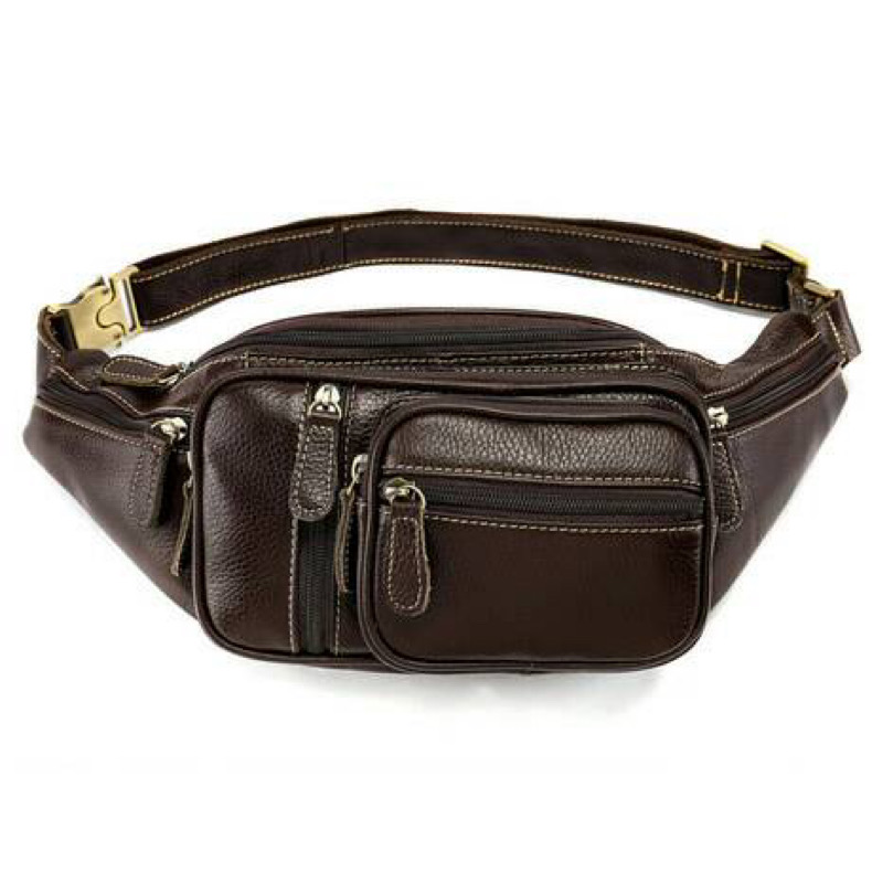 For You Leather LB28 กระเป๋าหนังคาดอก กระเป๋าหนังคาดเอว กระเป๋าหนังแม่ค้า หนังแท้ ช่องเยอะ LB28
