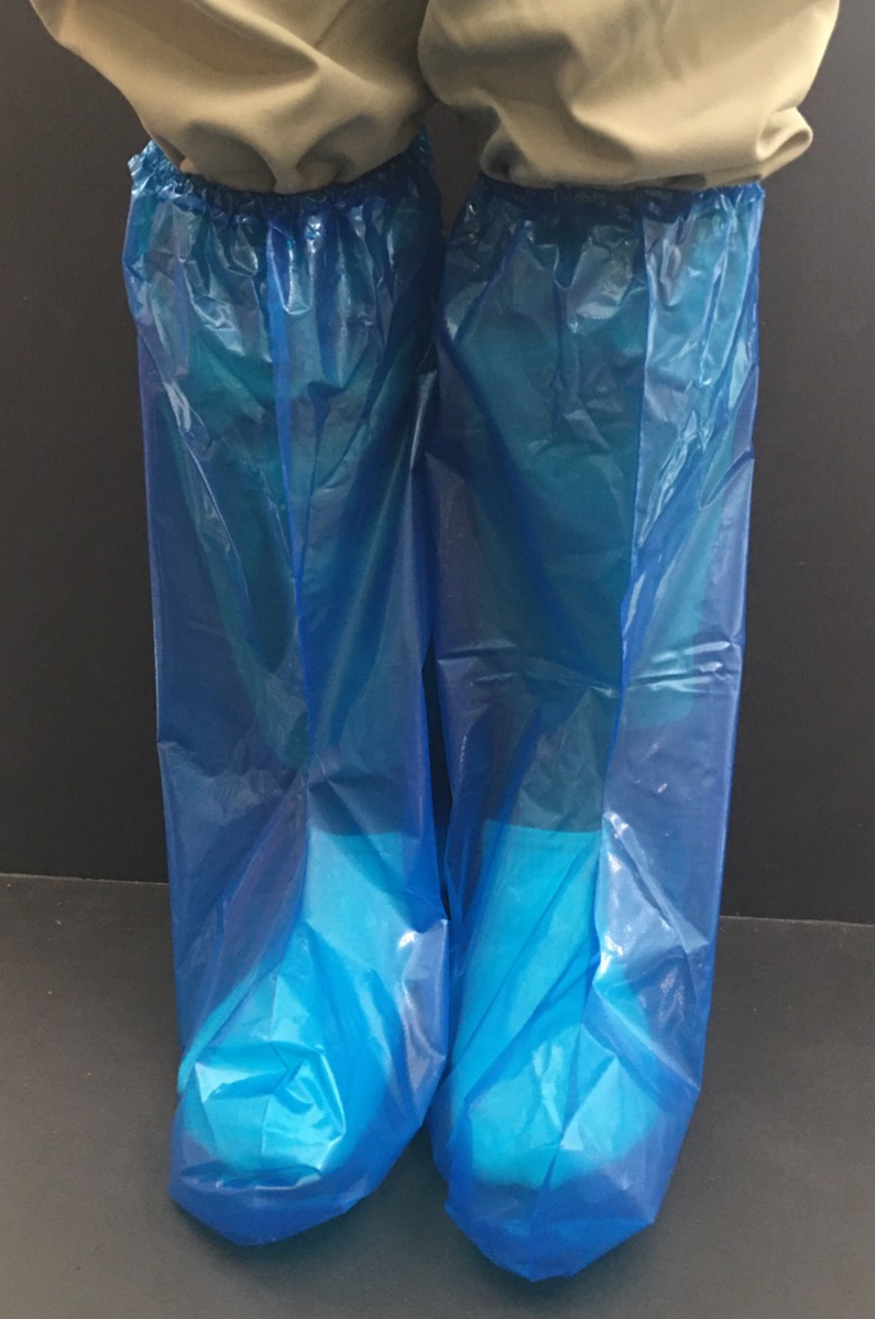 ถุงคลุมเท้าพลาสติกสีฟ้า Boot Cover CPE Blue เกรดการแพทย์ (1000 คู่)