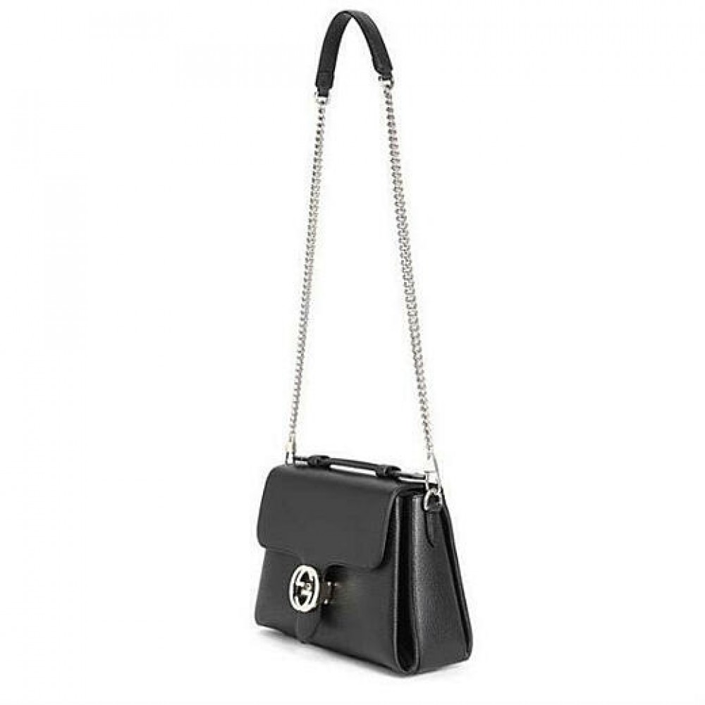 GUCCI GG INTERLOCKING TOP HANDLE SHOULDER BAG (BLACK) [510302CAO0G1000-MA]