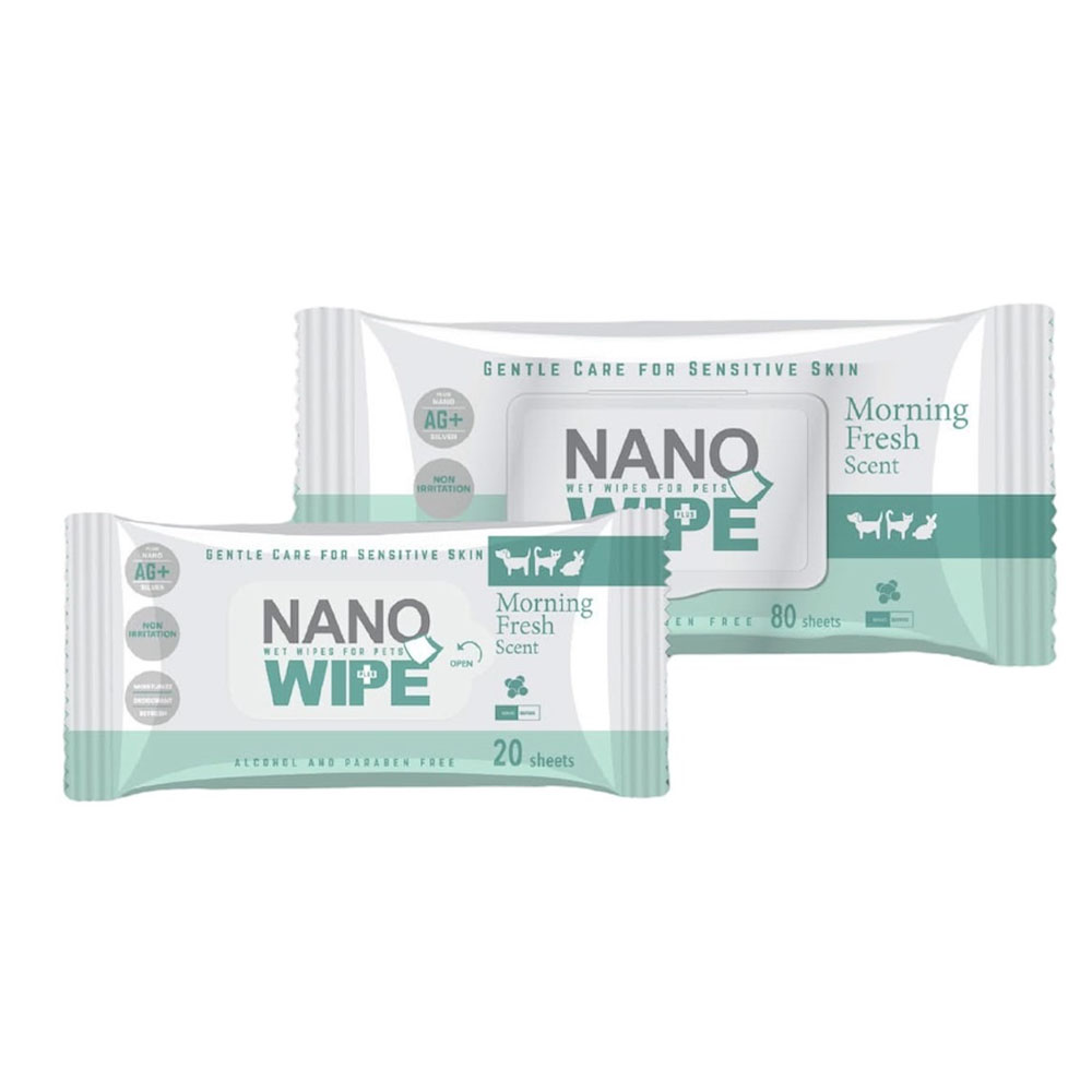 Nano Wipe ทิชชู่เปียกทำความสะอาดสัตว์เลี้ยง กลิ่นMorningFresh