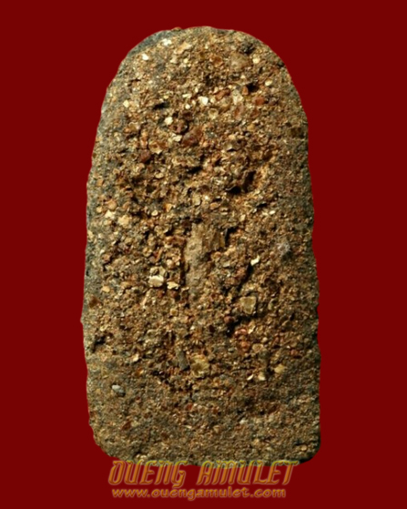 หลวงพ่อทวด วัดห้วยมงคล รุ่นลายเซ็นต์ ปี49 เนื้อดำฝังข้าวสารหิน พิมพ์พระรอด