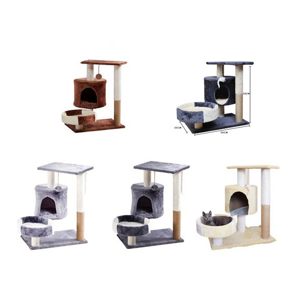 Ktee M002 คอนโดแมว 2 ชั้น 35x50x55 cm. คละสี