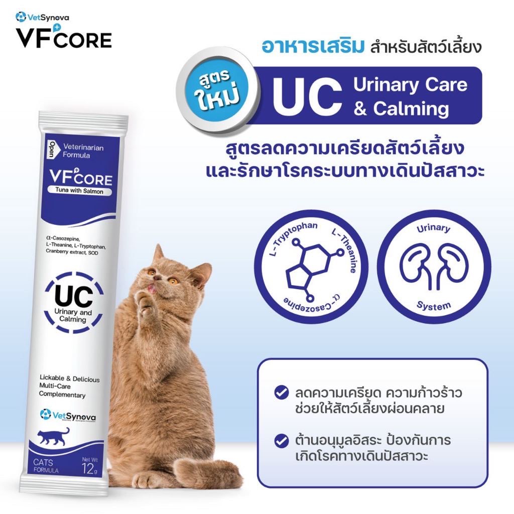 VF+core UC บำรุงทางเดินปัสสาวะ 12 กรัม (สุนัขเเละแมวทานได้)