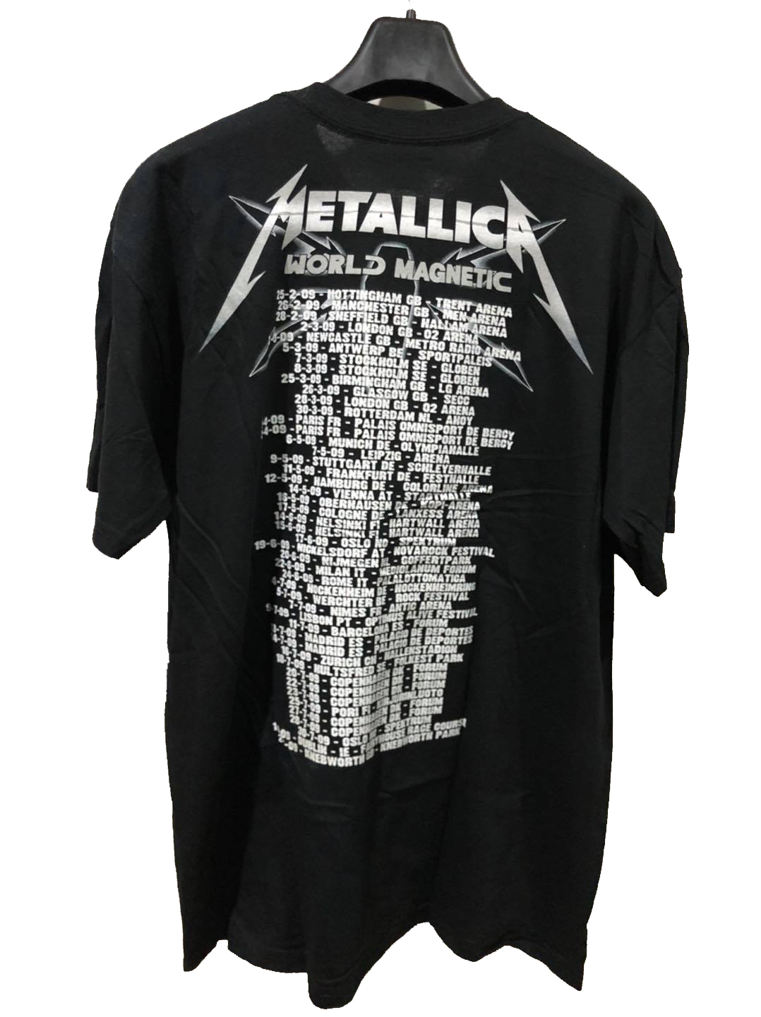 เสื้อวง Metallica World Magnetic Tour ปี 2009 Size L สินค้าลิขสิทธิ์แท้ 100%