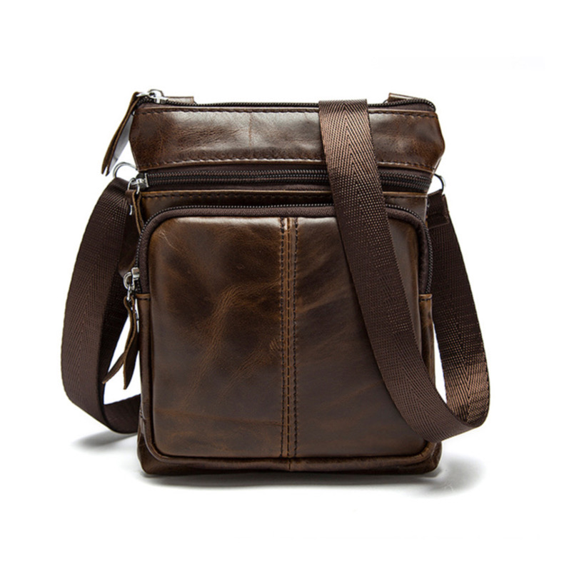 For You Leather LB16 กระเป๋าสะพายข้างใบเล็ก กระเป๋าผู้ชาย หนังแท้ ช่องเยอะ LB16