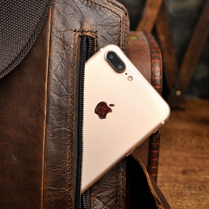 For You Leather LB32 กระเป๋าคาดอก ผู้ชาย หนังแท้ ทรงสี่เหลี่ยม LB32