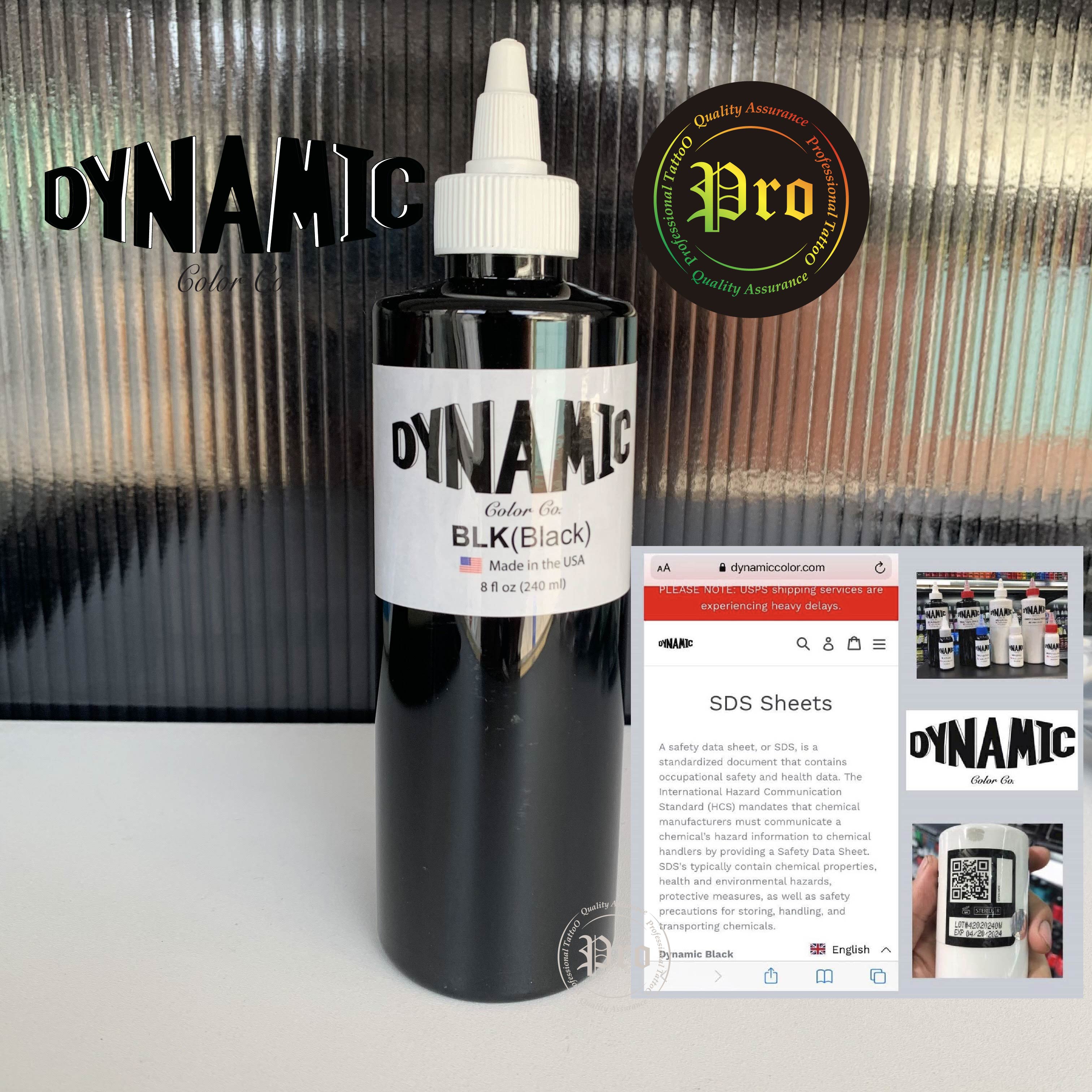DYNAMIC DYNAMIC Color INK 8oz , 1oz หมึกสักไดนามิค ขนาด 8 ออนซ์ และ ขนาด 1 ออนซ์ TRIPLE BLACK ,Black , White 8oz , 1oz