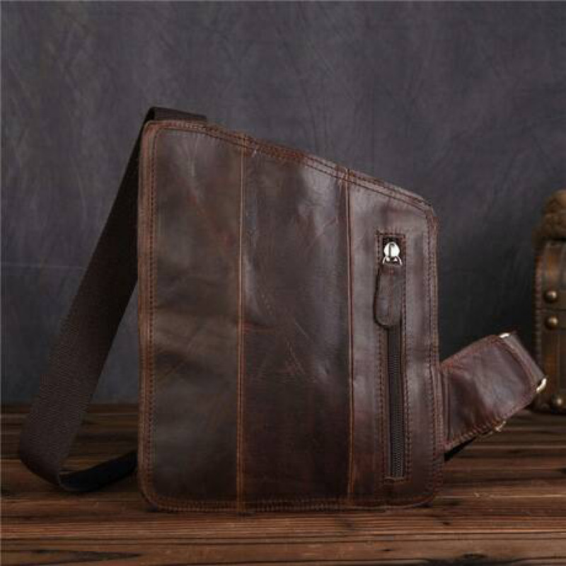 For You Leather LB32 กระเป๋าคาดอก ผู้ชาย หนังแท้ ทรงสี่เหลี่ยม LB32