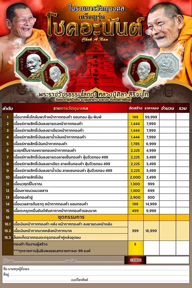 กฐิน67 พิมพ์ที่4 รุ่นโชคอะนันต์ (ปิดจอง)