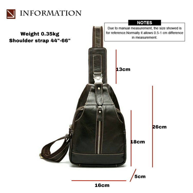 For You Leather LB31 กระเป๋าคาดอก สะพายไหล่ ผู้ชาย หนังแท้ LB31