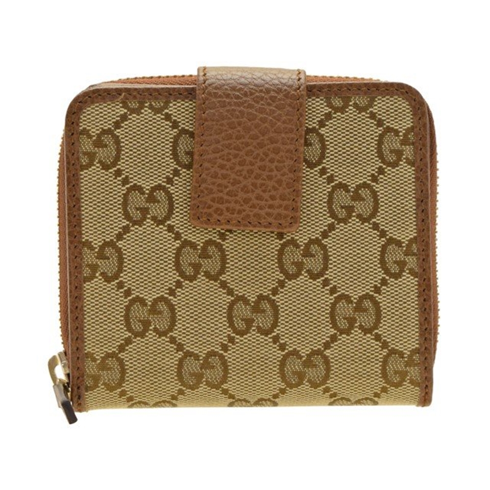 กระเป๋าสตางค์ GUCCI ORIGINAL GG ZIP AROUND SHORT WALLET (BEIGE/BROWN) [346056KY9LG8610-MB]